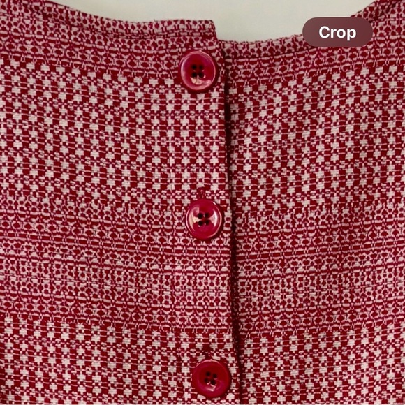 Banana Republic| Red Jacquard Knit Sleeveless Blouse w/Back Buttons Sz XS - Picture 4 of 4